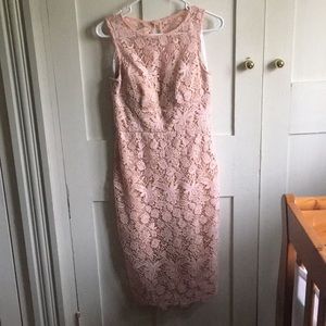 Pink lace midi dress by Bisou Bisou